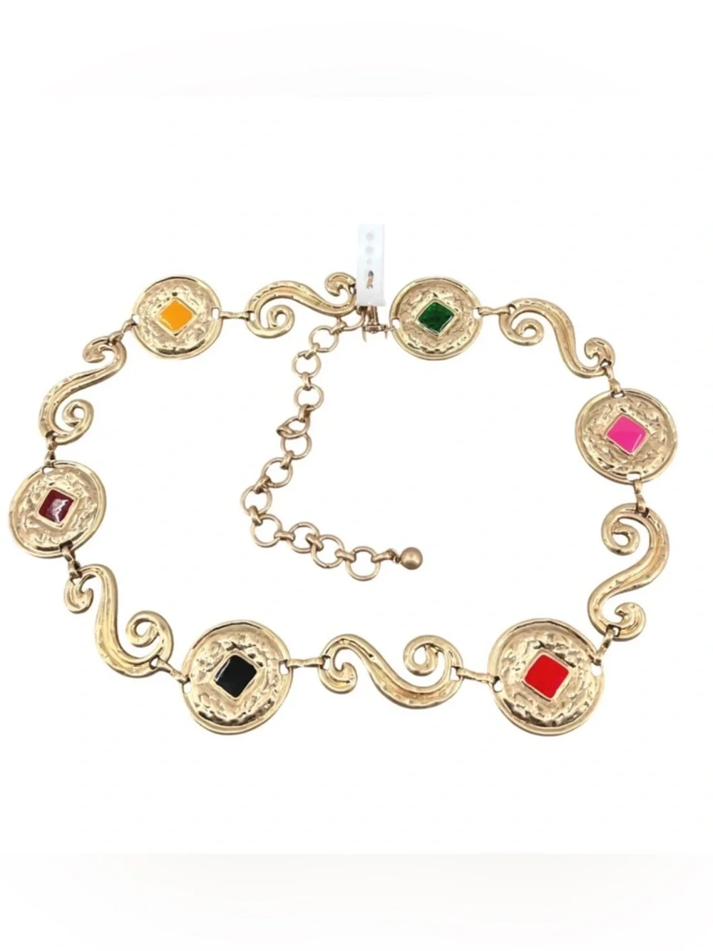 House of Harlow 1960 Gold-Tone Multicolor Medallion Belt